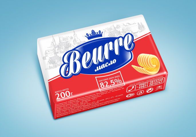 дизайн упаковки масла "Beurre"