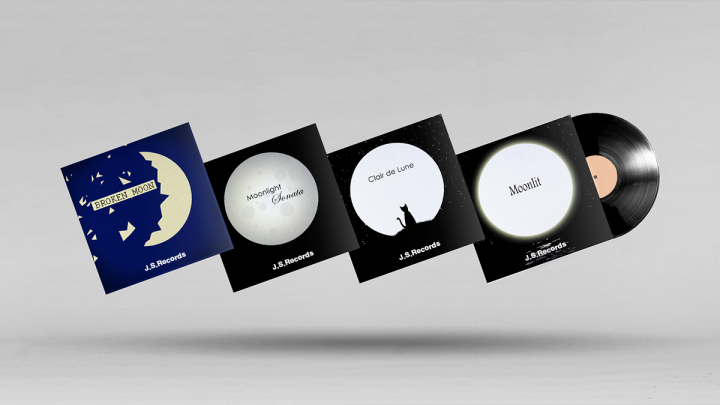 Обложки виниловых пластинок "Лунная музыка"