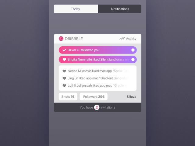 "Dribbble" widget mac