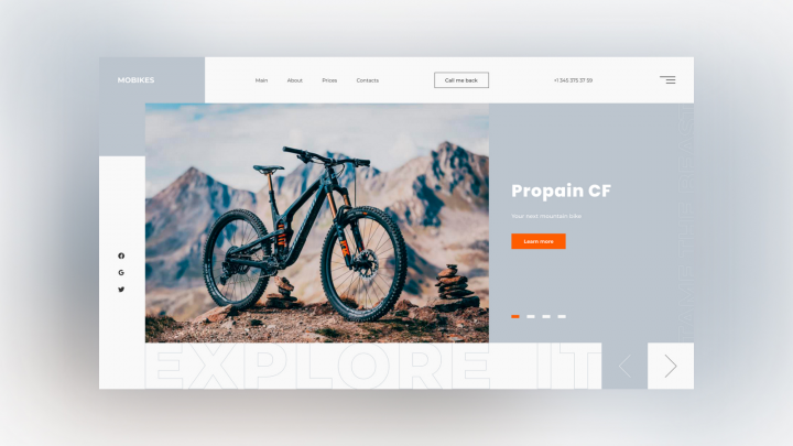 Landing Page для онлайн-магазина велосипедов