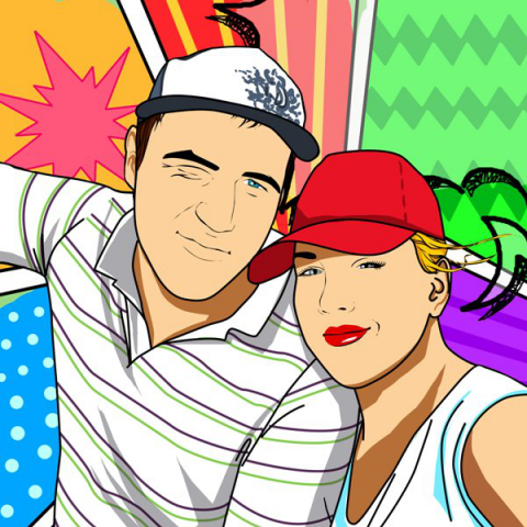 Двое. Портрет по фото.