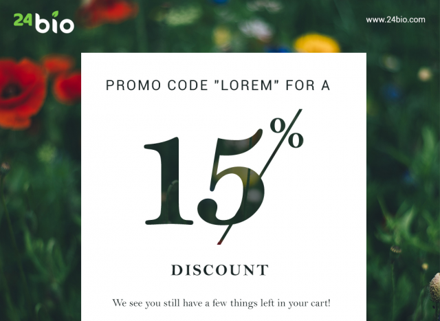 E-mail рассылка (с промокодом на скидку 15%)