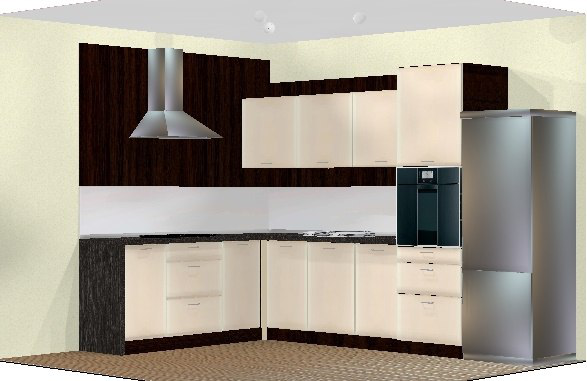 Дизайн-проект кухни в PRO100