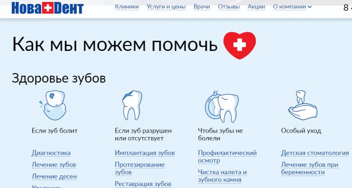 Лэндинг стоматологии.