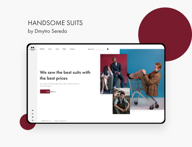 Дизайн для интернет магазина костюмов