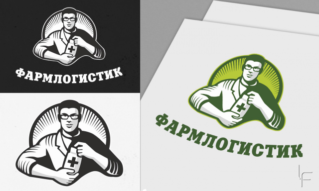 Разработка логотипа для аптеки "Фармлогистик" (Новосибирск)