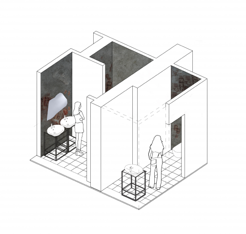 Аксонометрия. Санузел ресторана в Санкт-Петербурге