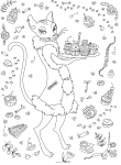 Кошка сфинкс. Раскраска.