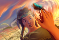 Вода. Воздух. Свобода. (цифровая живопись)