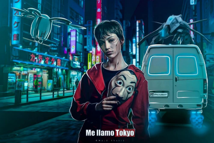 Арт в стиле киберпанк