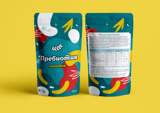 Этикетка для пищевой добавки Пребиотик