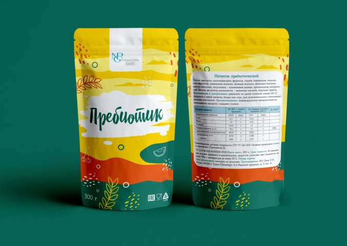 Этикетка для пищевой добавки Пребиотик