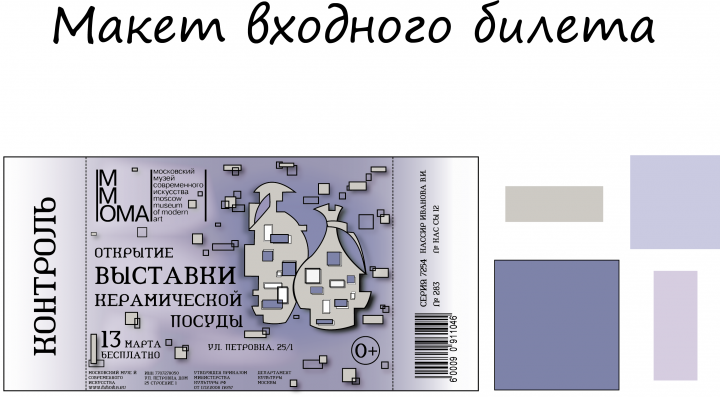 Макет входного билета