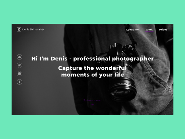 Сайт портфолио для фотографа