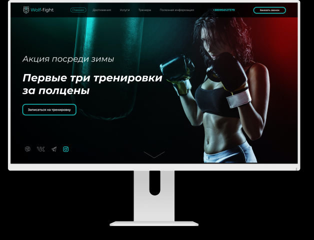Лендинг для СК "Wolf-fighter"