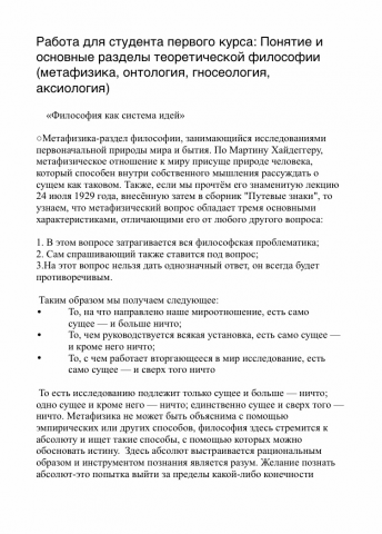 Реферат по философии для ВУЗа: теоретическая фил-ия