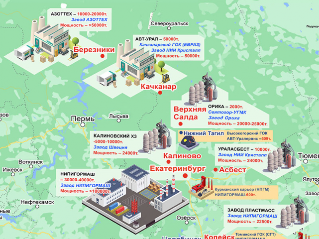 Карта с инфографикой