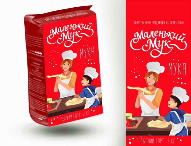 макет упаковки для муки