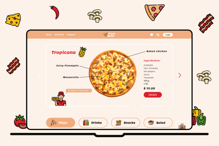 Pizza Rond. Landing page
