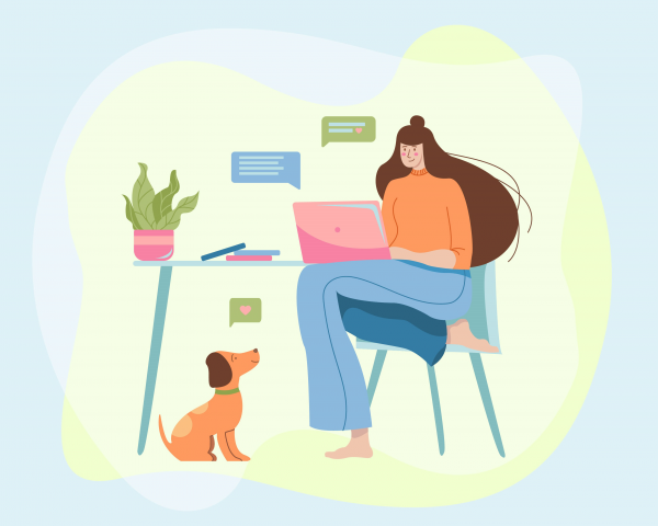 Girl at work