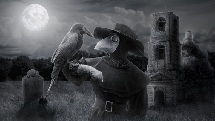 Фотоманипуляция в чёрно-белом стиле