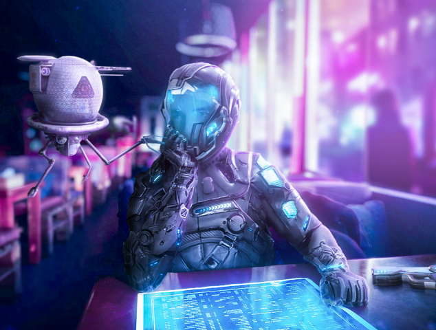 Фотоманипуляция в стиле киберпанк