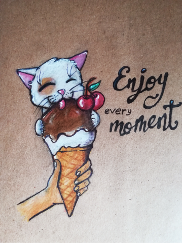 Иллюстрация на крафтовой бумаге