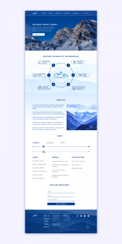 Landing Page для туристической компании