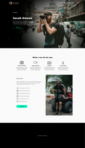 Сайт-визитка фотографа Jacob'а Owens'а