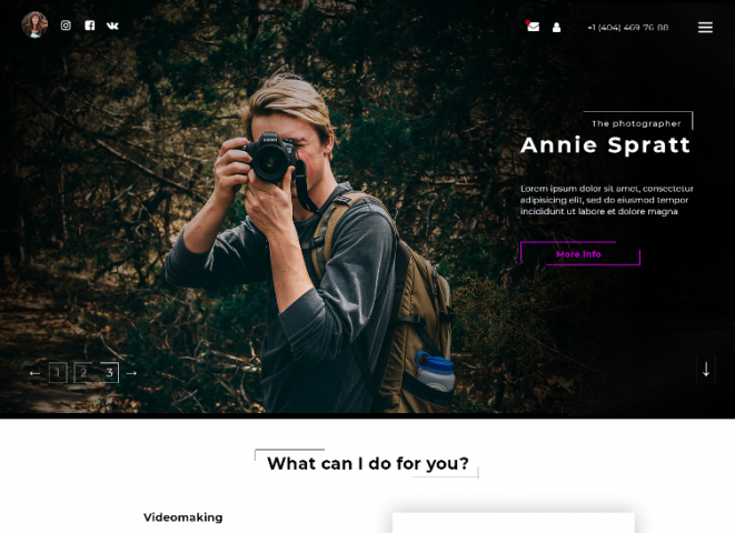 Lending Page для фотографа