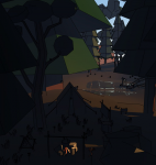 Lowpoly art Forest Light