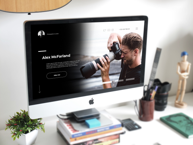 Landing page for photographer