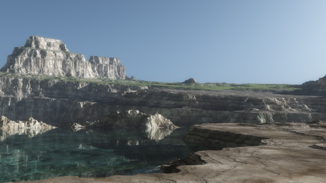 Canyon on Venus. VUE with Maya.