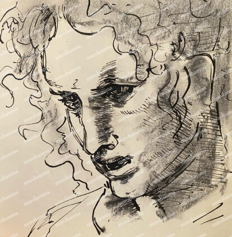 Графический портрет неизвестного мужчины