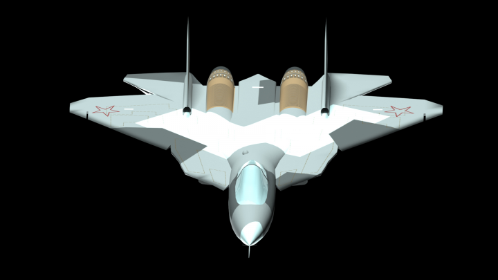 Low Poly 3D модель самолета ПАК-ФА