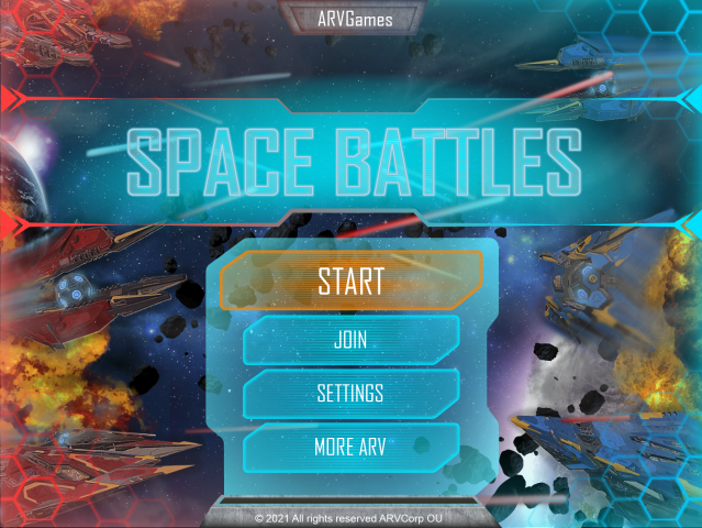 Меню Space Battles (iOS)
