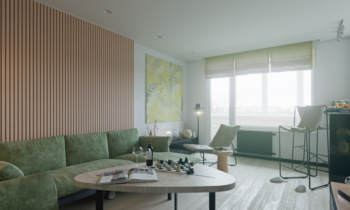 Визуализации интерьера жилой квартиры 34 м/кв