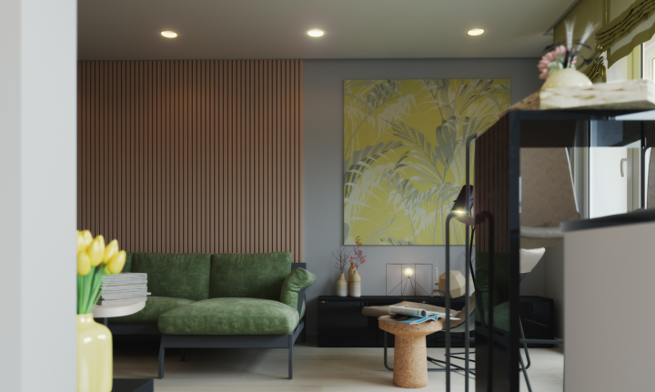 Визуализации интерьера жилой квартиры 34 м/кв