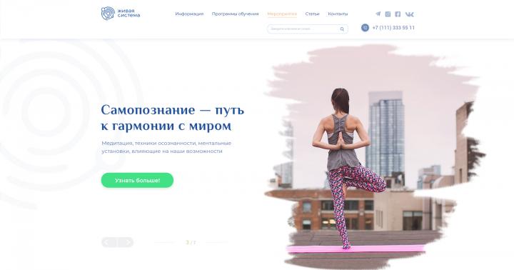 Дизайн главной страницы образовательного портала им. Вернадского