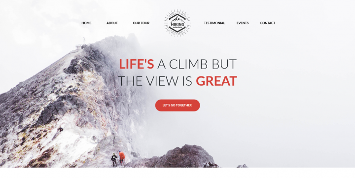 Hiking - Landing page