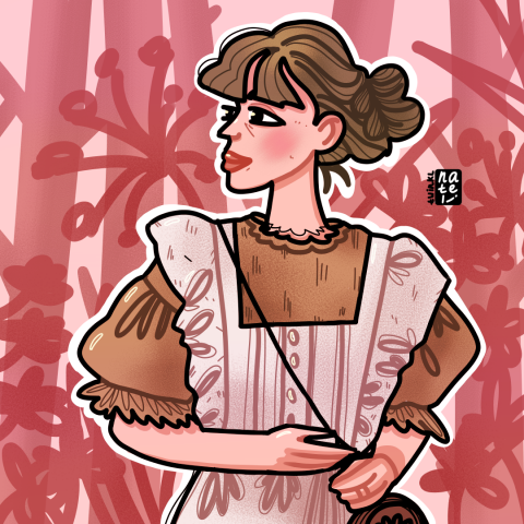 Рисунок "Девушка в лесу"