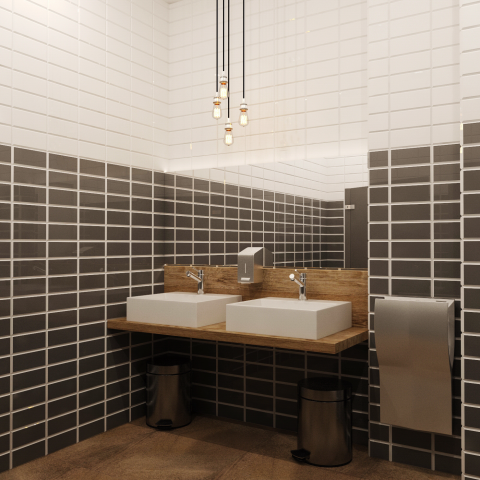 Дизайн санузла лофт-бара