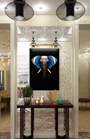 холл в загородном доме