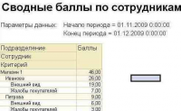Оценка работы персонала по произвольным критериям