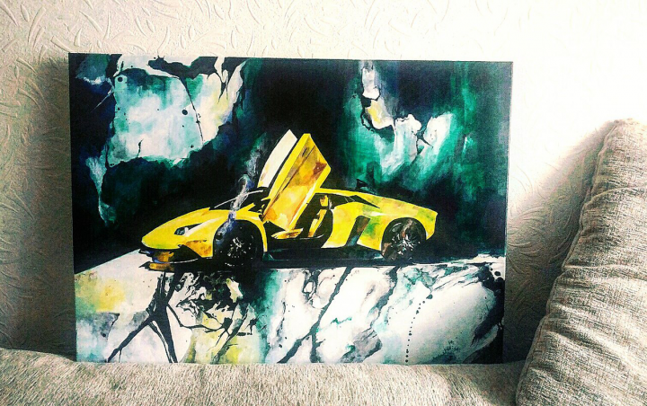 Картина акрилом на холсте "Lamborgini"