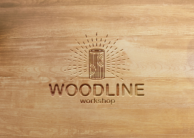 Логотип для мастерской по дереву "Woodline"