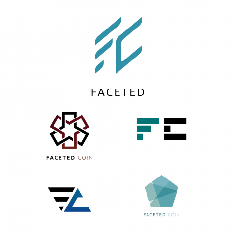 Логотип и фирменный стиль для криптовалютного проекта "Faceted "