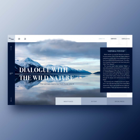 Главный экран сайта туристического агенства