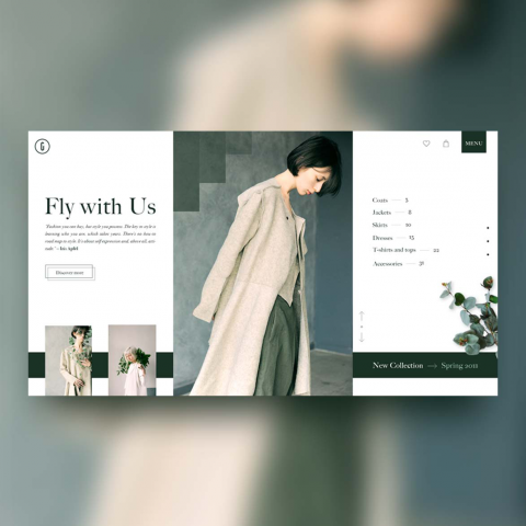 Главный экран магазина одежды