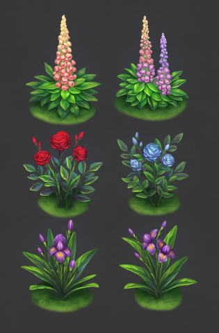 Simple flowers in casual style